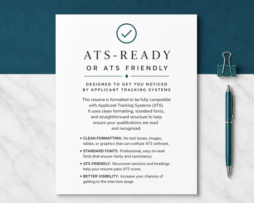 Modern ATS Resume Template + Cover Letter | Word, Docs & Canva