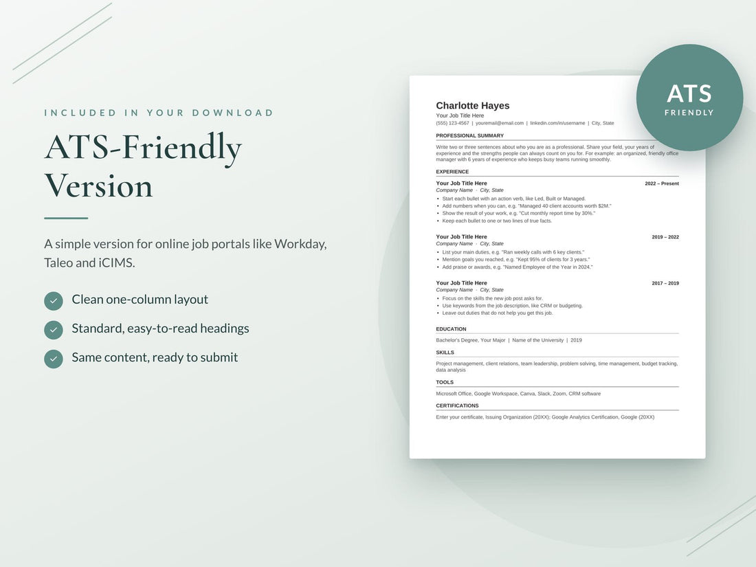 ATS-friendly version included in the download