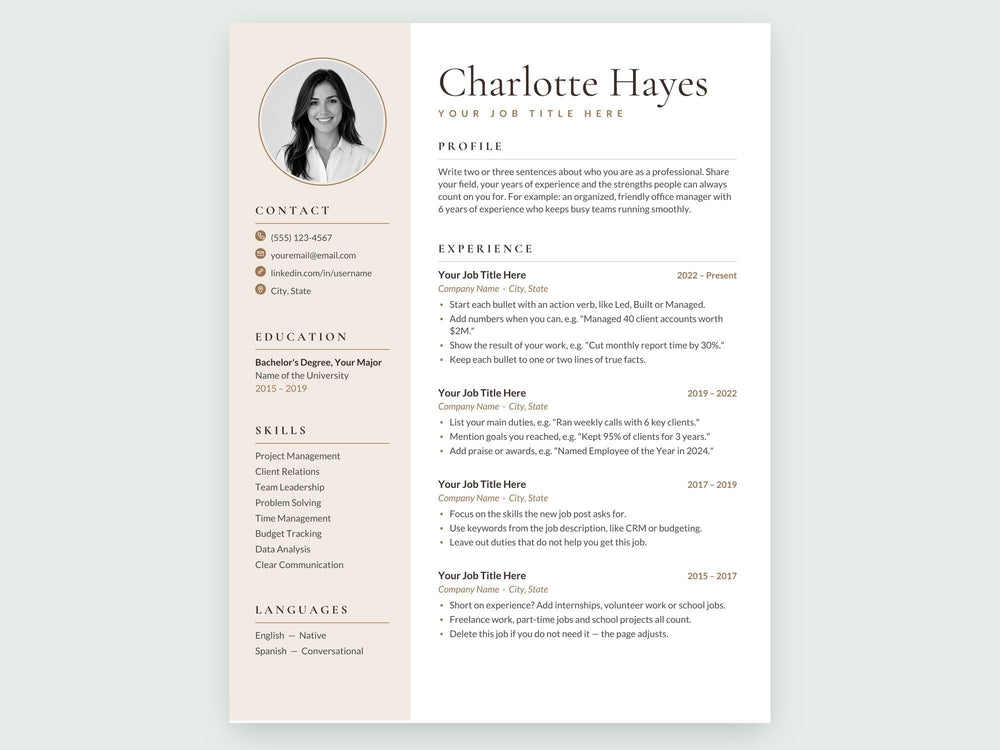 Charlotte resume template