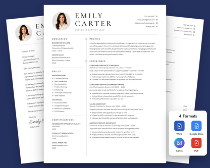Classic Resume Template + Cover Letter | ATS-Friendly, Word & Docs