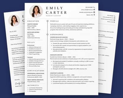 Simple Resume Template + Cover Letter | Modern Two-Page, ATS