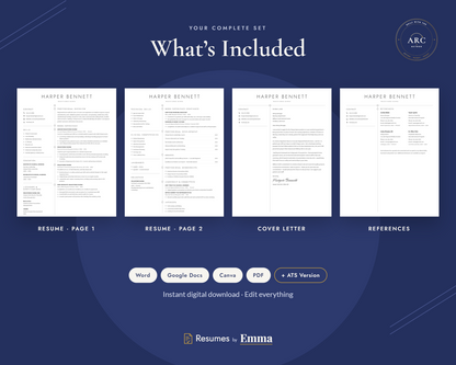 Sample Resume Template + Cover Letter | Modern Two-Page, ATS