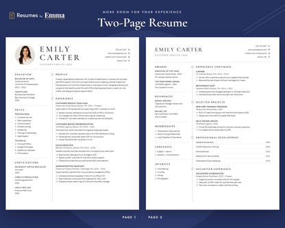 Classic Resume Template + Cover Letter | ATS-Friendly, Word & Docs