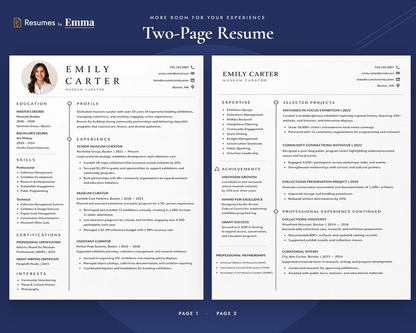 Simple Resume Template + Cover Letter | Modern Two-Page, ATS