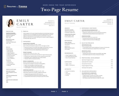 Mid Career Resume Template + Cover Letter | Professional, ATS