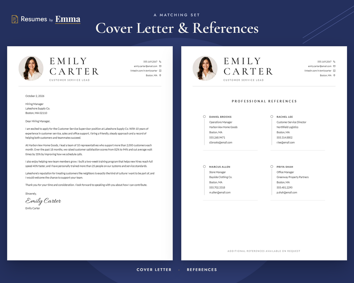 Classic Resume Template + Cover Letter | ATS-Friendly, Word & Docs