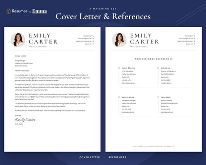 Professional Resume Template + Cover Letter | Modern Two-Page, ATS