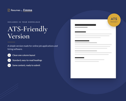 Sample Resume Template + Cover Letter | Modern Two-Page, ATS