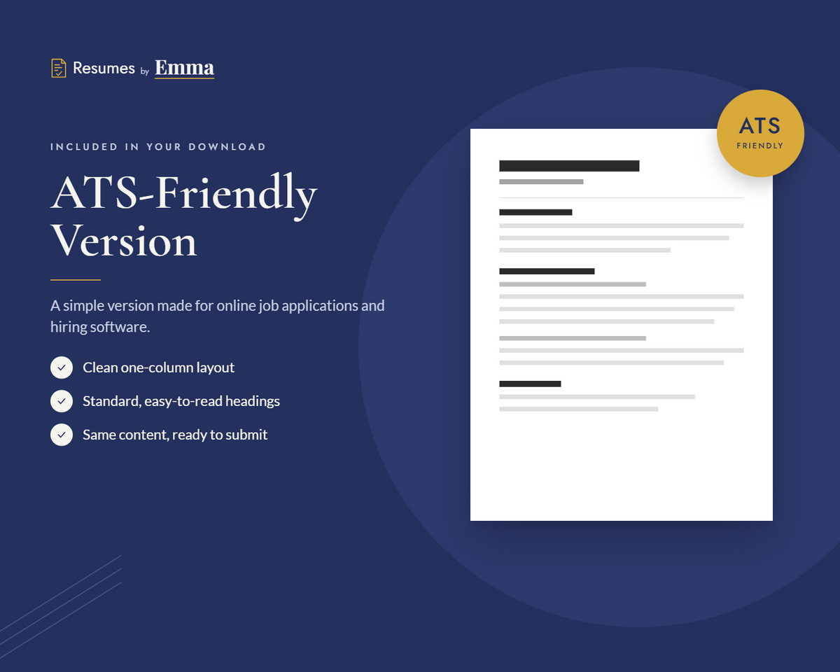 Professional Resume Template + Cover Letter | Modern Two-Page, ATS