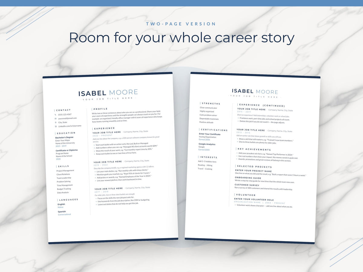 07 Two Page Resume