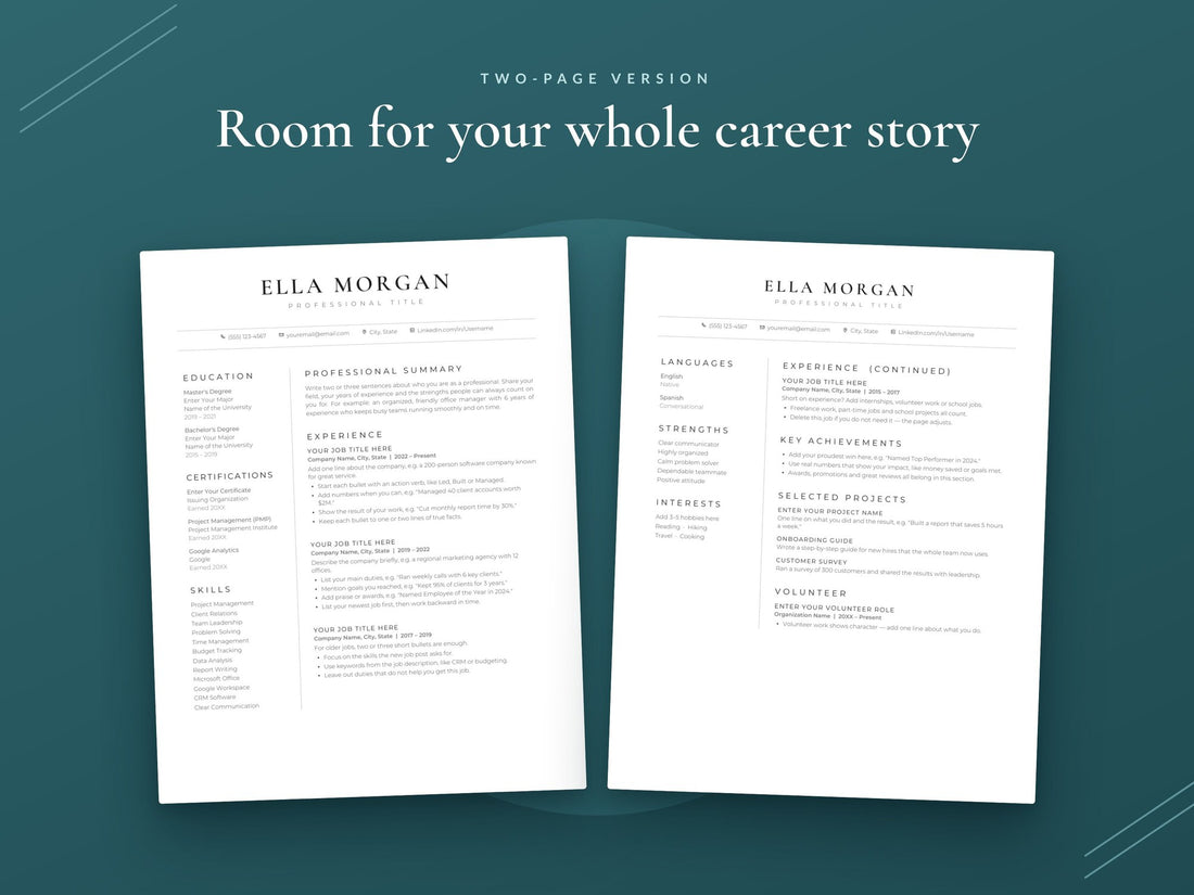 07 Two Page Resume