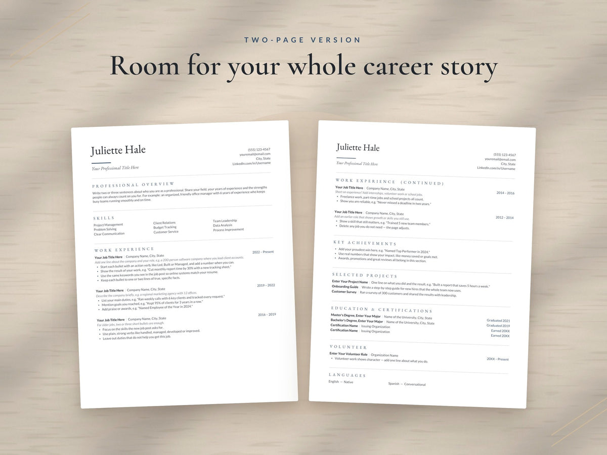 07 Two Page Resume