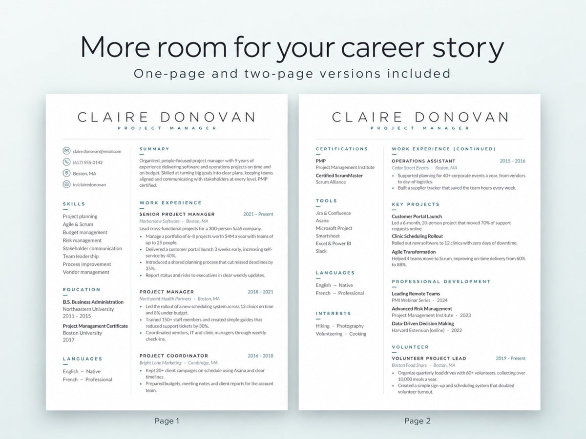 07 Two Page Resume