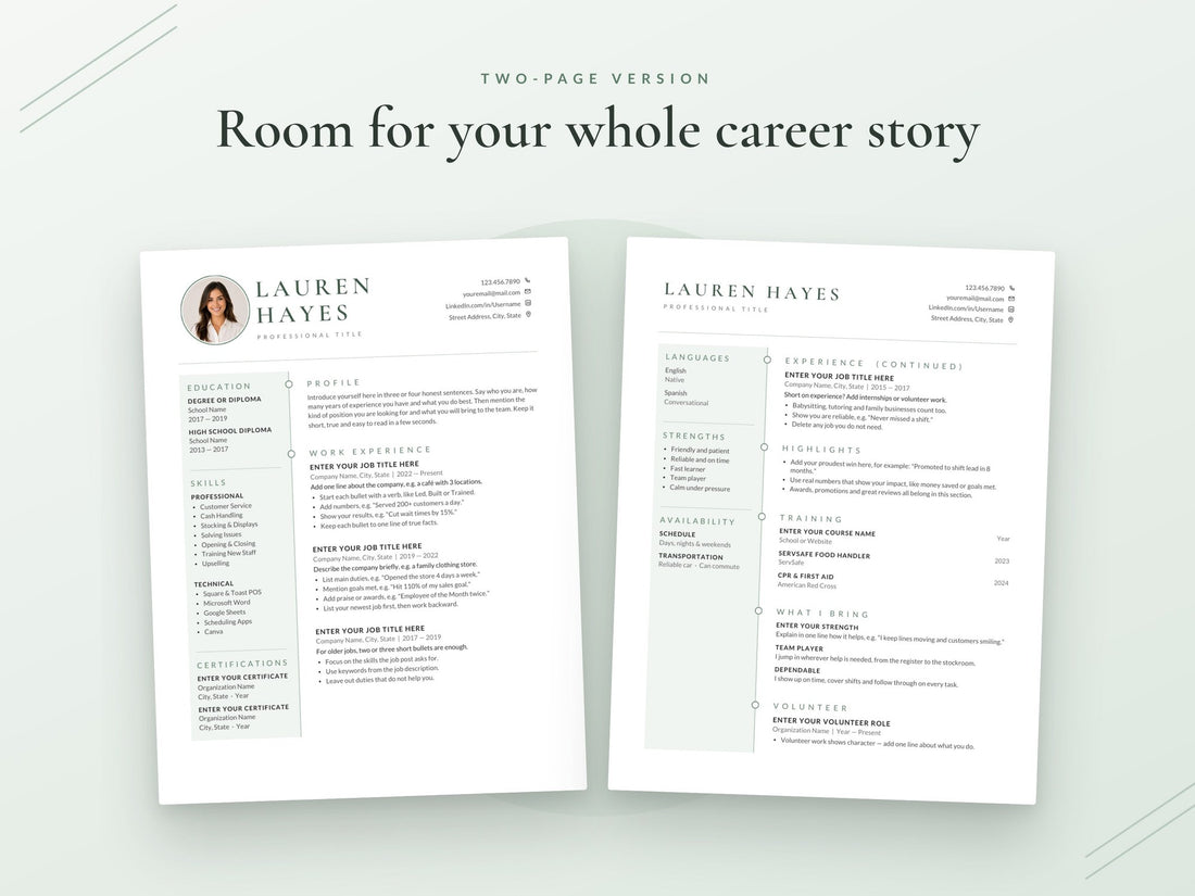 07 Two Page Resume