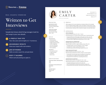 Resume Template Word, Google Docs, Apple Pages Resume, Professional Resume, CV Template, Modern Resume, Minimalist Resume, CV Resume