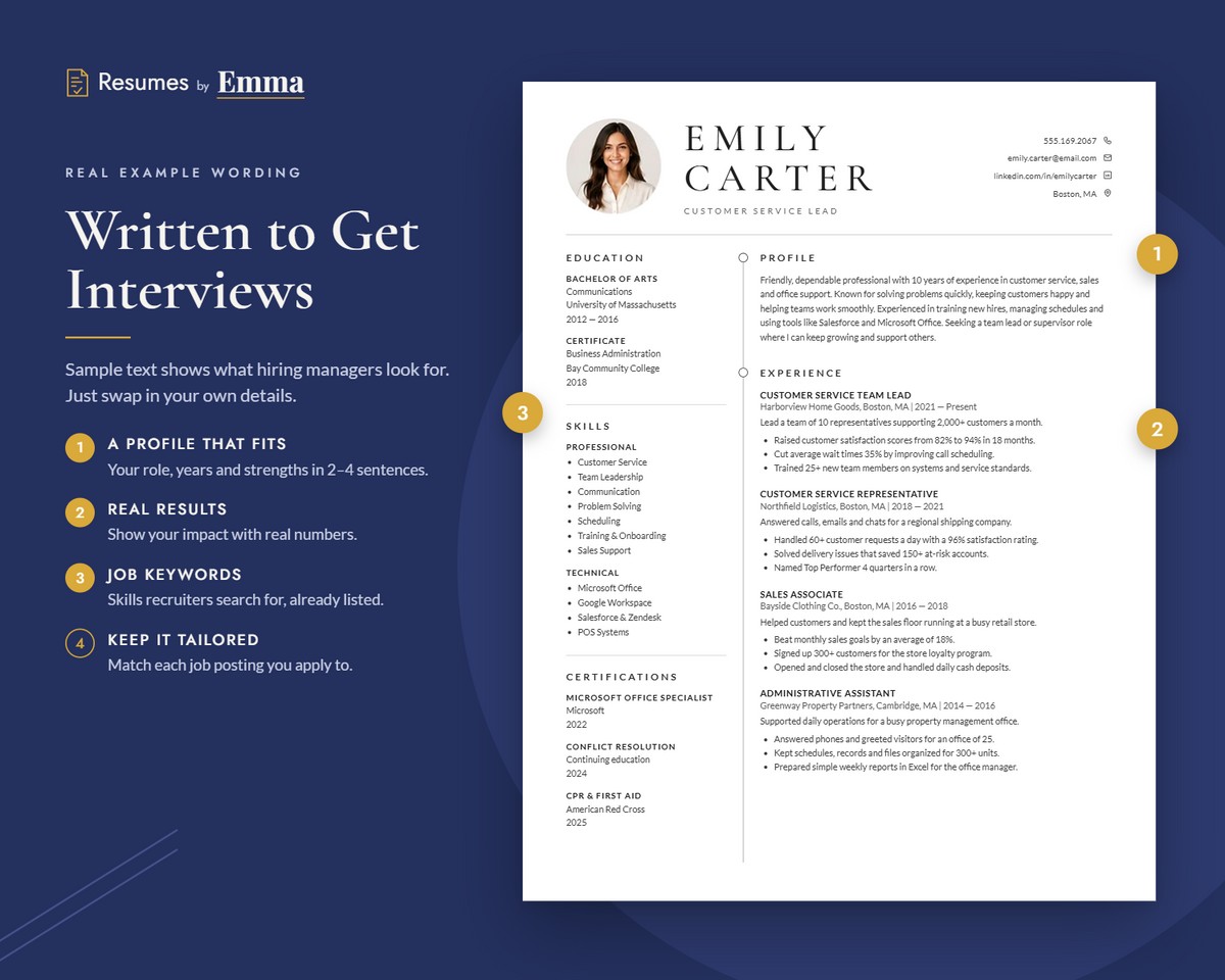 Classic Resume Template + Cover Letter | ATS-Friendly, Word & Docs