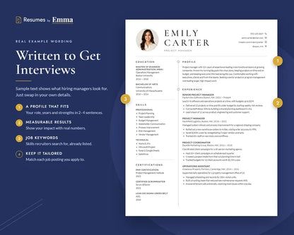 Mid Career Resume Template + Cover Letter | Professional, ATS
