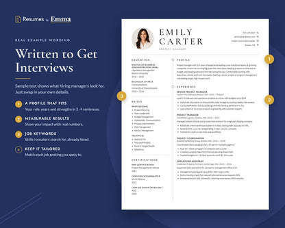 Sample Resume Template + Cover Letter | Modern Two-Page, ATS