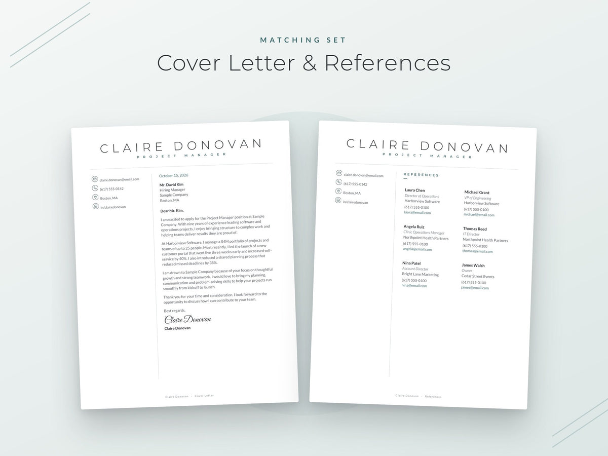 08 Cover Letter and References