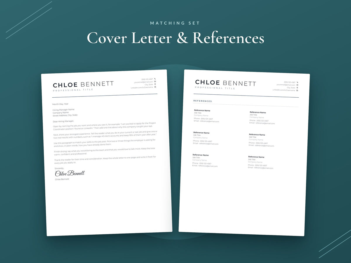 08 Cover Letter and References
