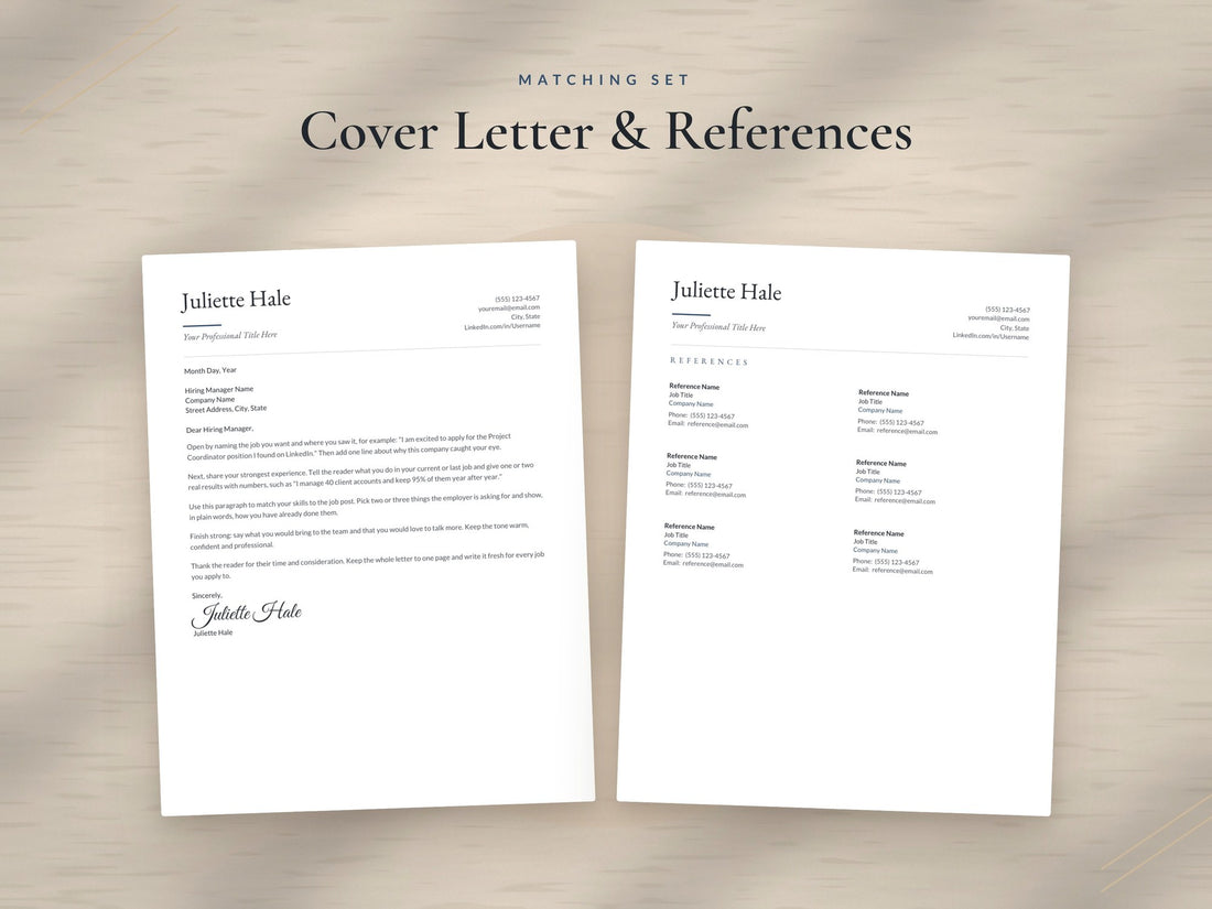 08 Cover Letter and References