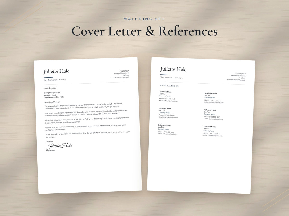 08 Cover Letter and References