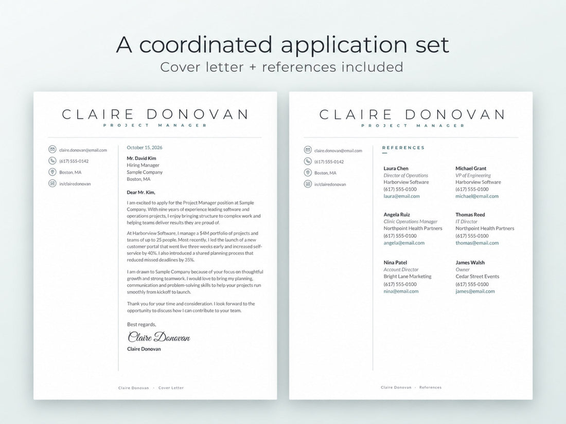 08 Cover Letter and References