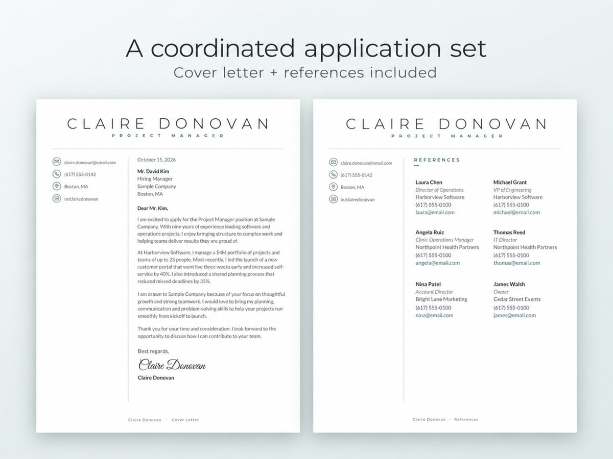 08 Cover Letter and References