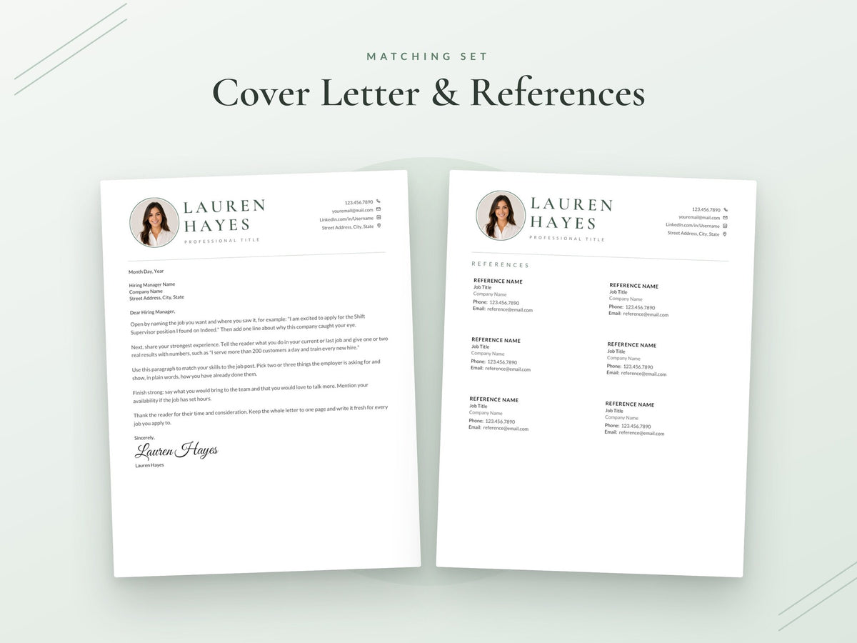 08 Cover Letter and References