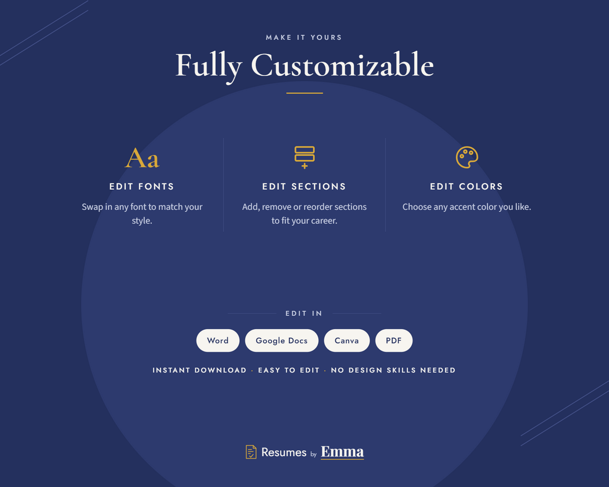 Formal Resume Template + Cover Letter | Word, Docs & Canva