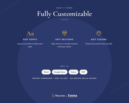 Formal Resume Template + Cover Letter | Word, Docs & Canva