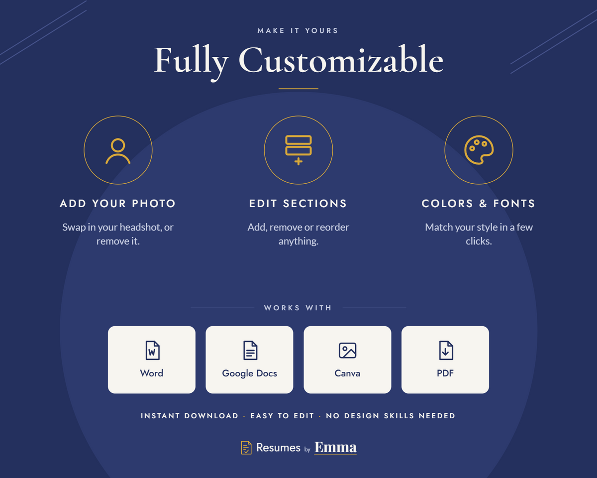 Classic Resume Template + Cover Letter | ATS-Friendly, Word & Docs