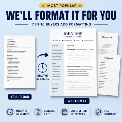 Resume Formatting, Done For You