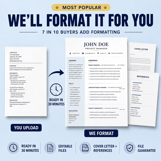 Resume Formatting, Done For You