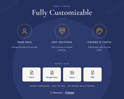 Fully customizable - works with Word, Google Docs, Canva and PDF