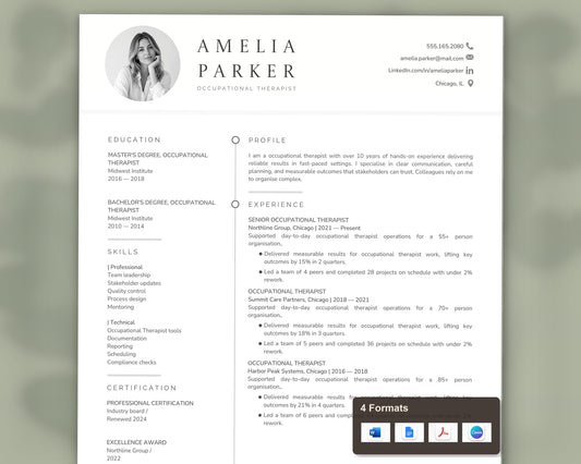 Occupational Therapist Resume Template