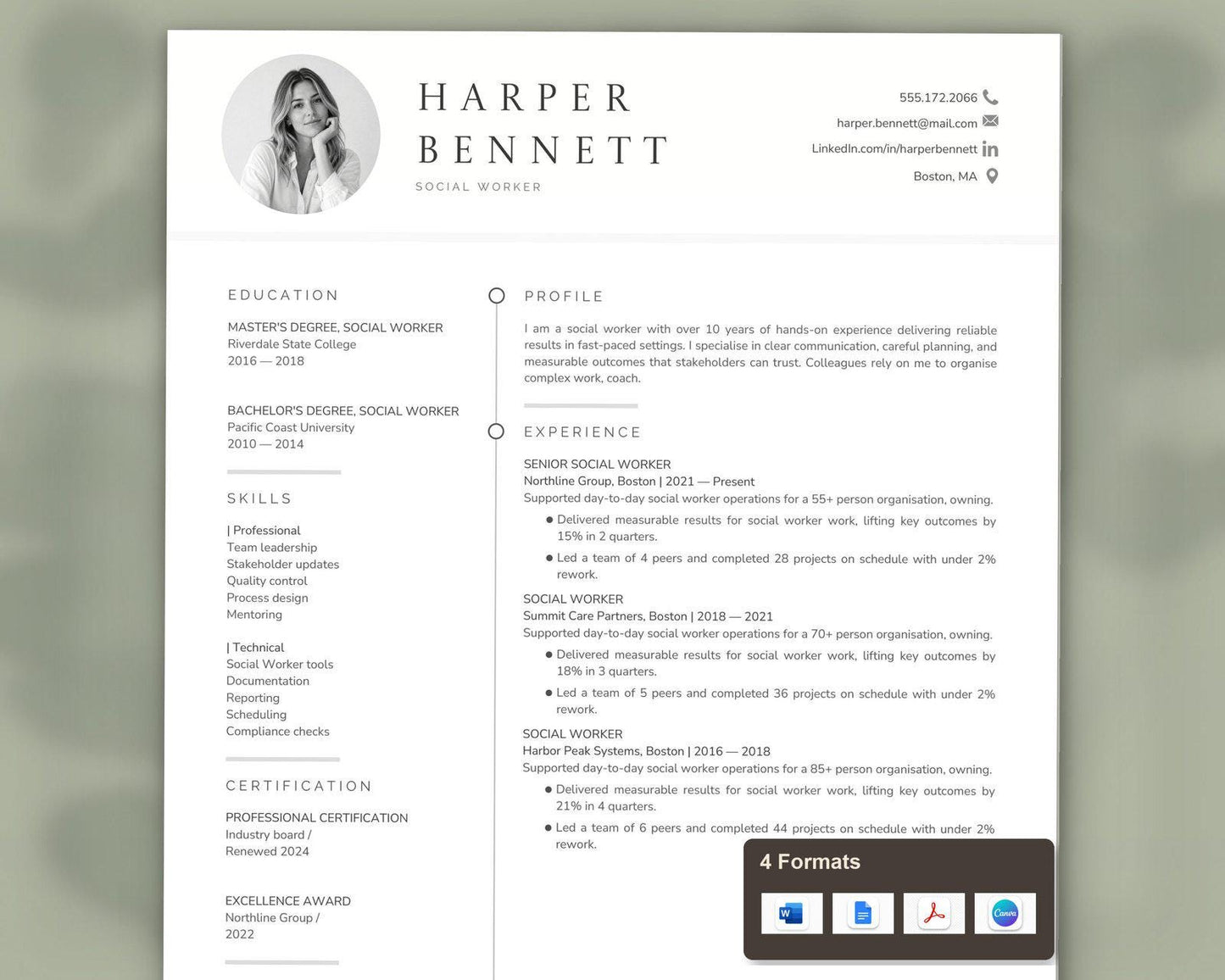 Social Worker Resume Template