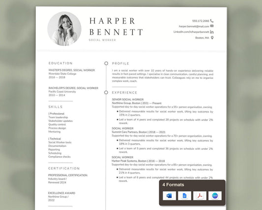 Social Worker Resume Template