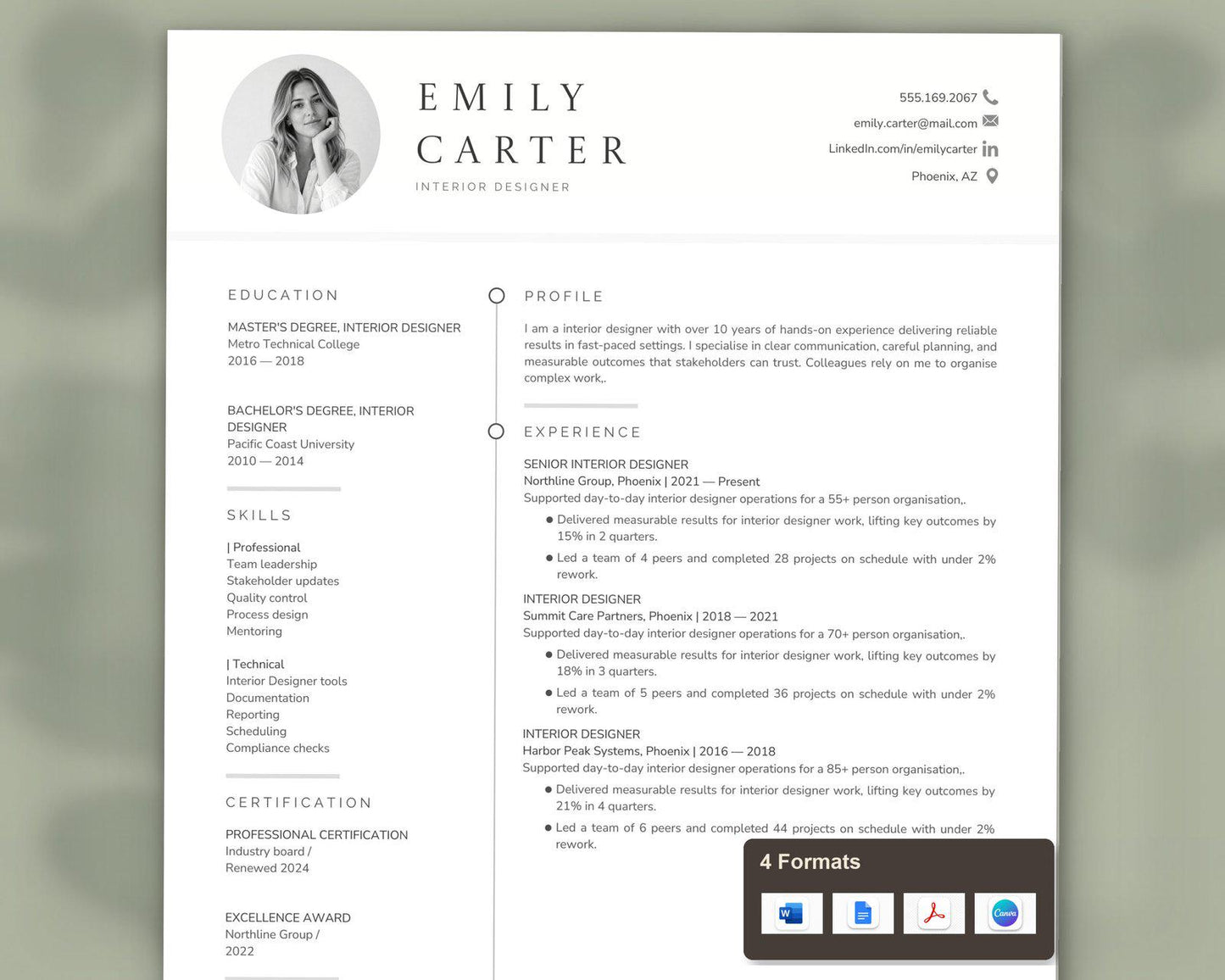 Interior Designer Resume Template