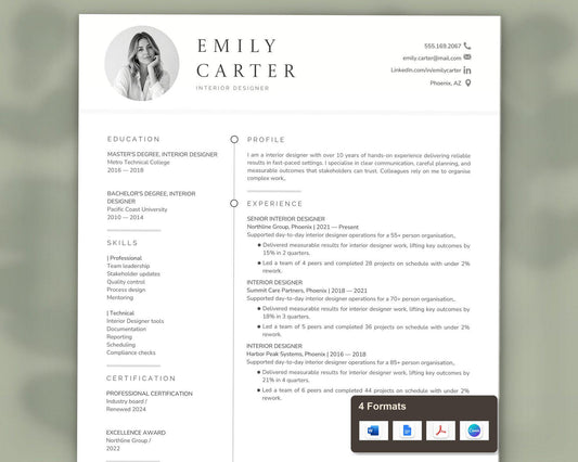 Interior Designer Resume Template