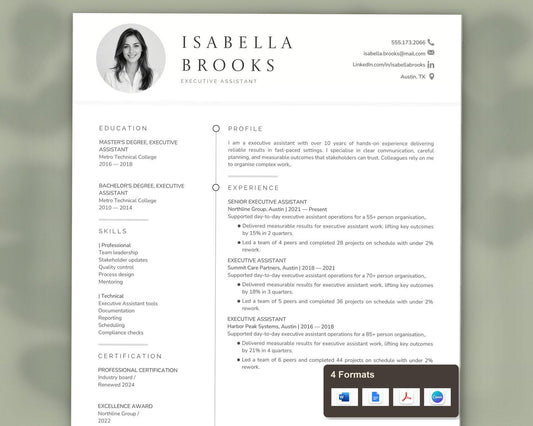 Executive Assistant Resume Template