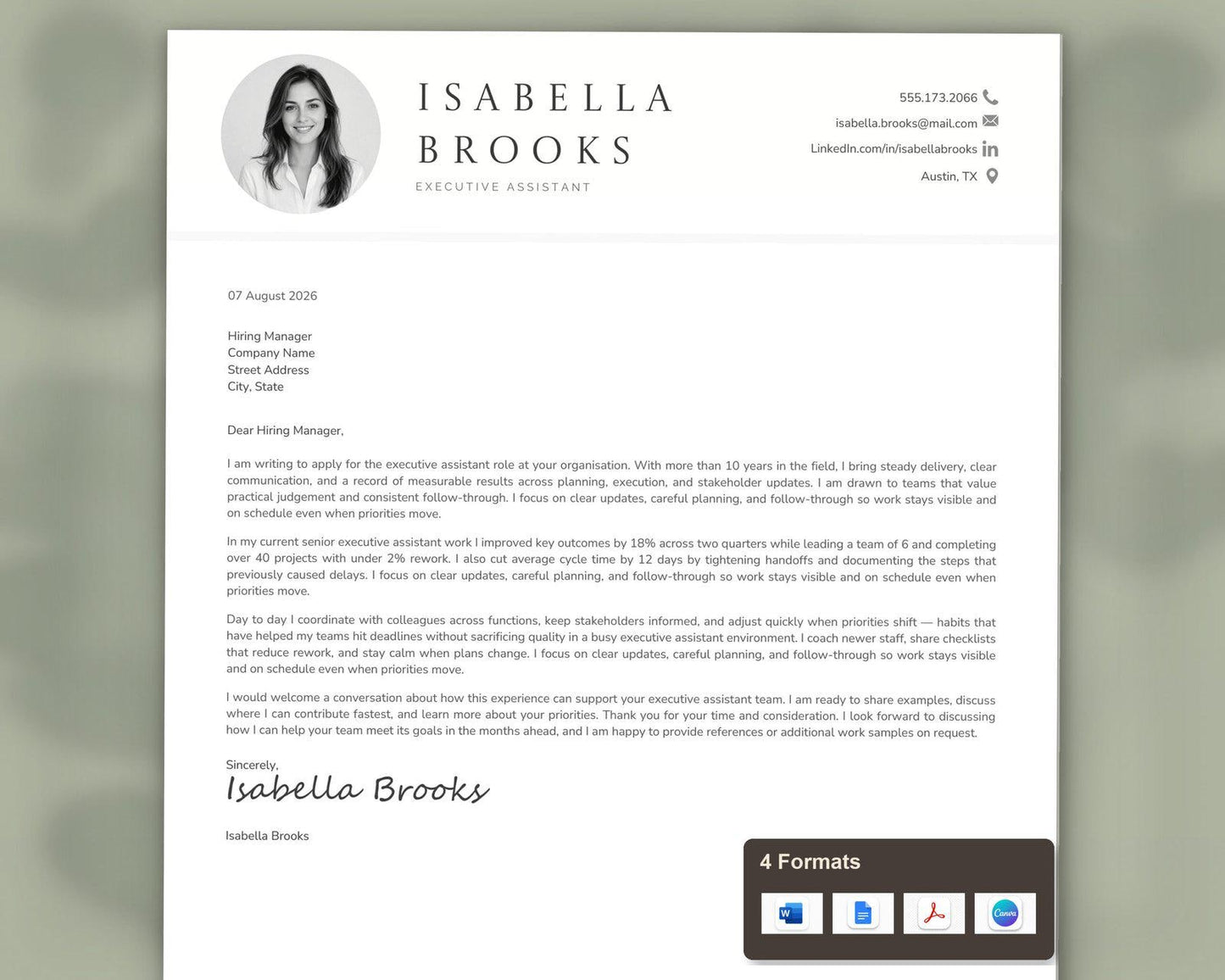 Executive Assistant Resume Template