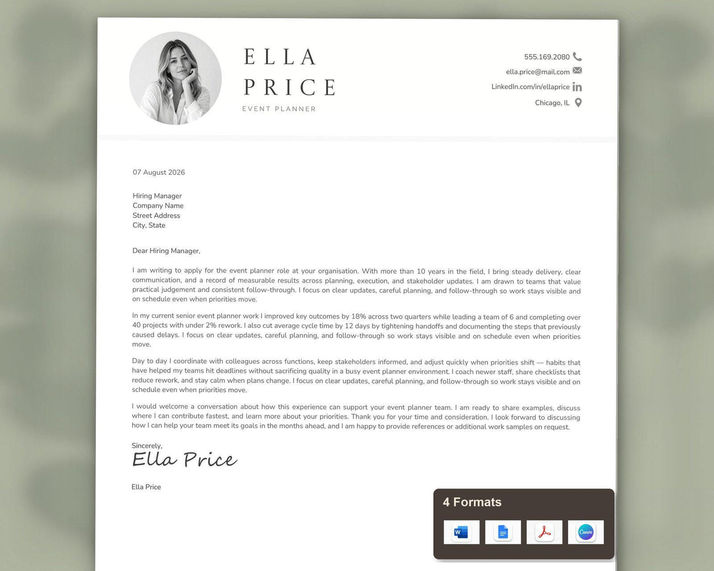Event Planner Resume Template