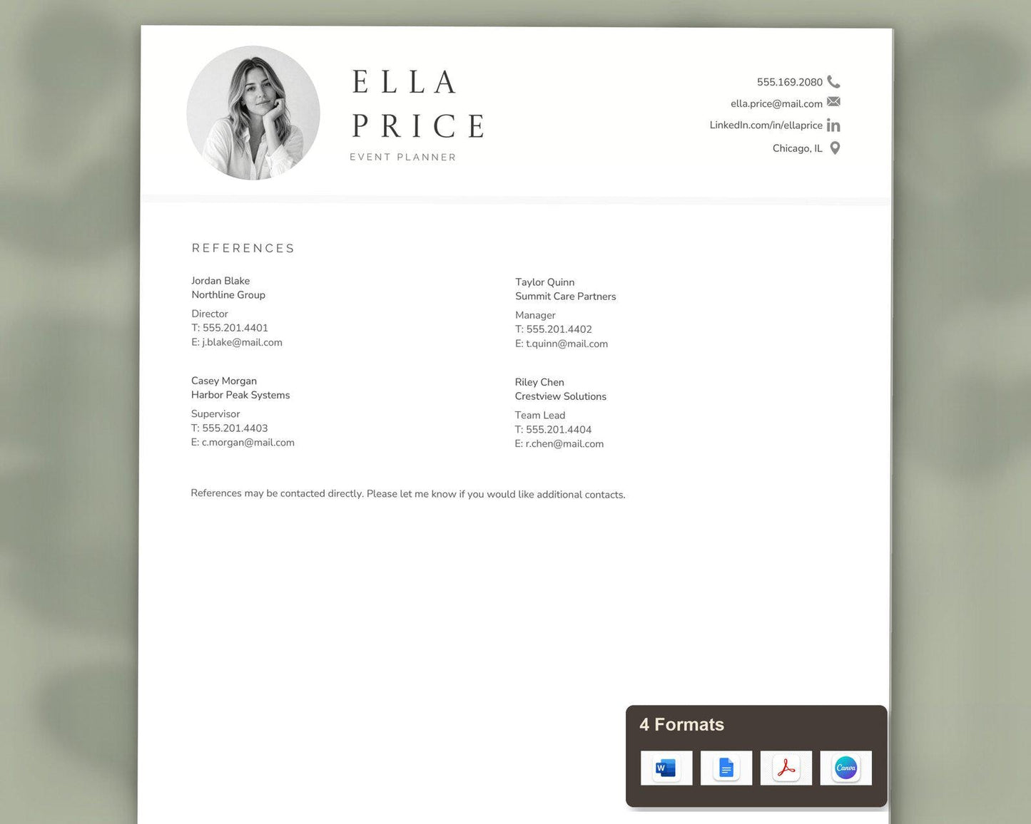 Event Planner Resume Template