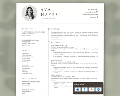 Yoga Instructor Resume Template