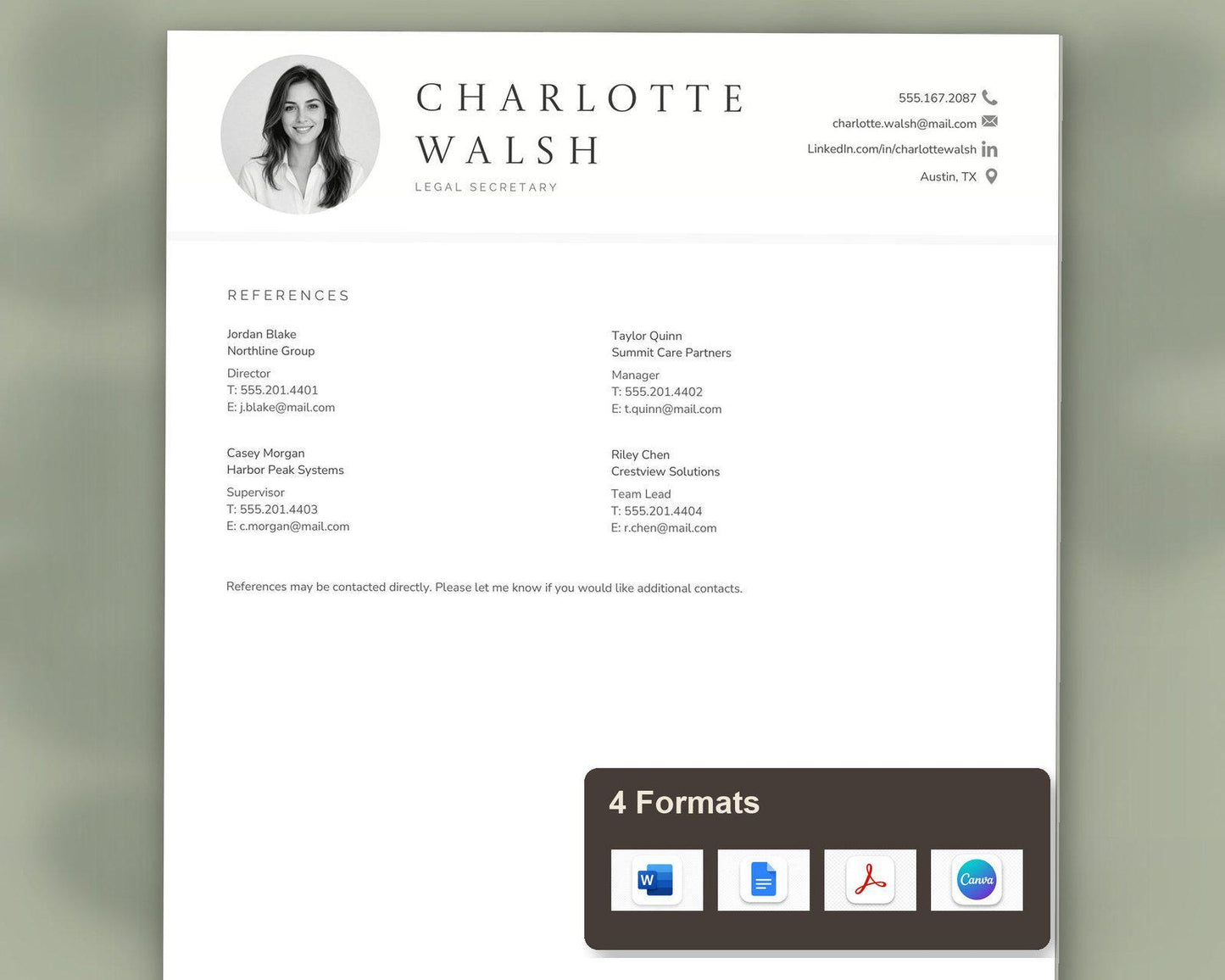 Legal Secretary Resume Template