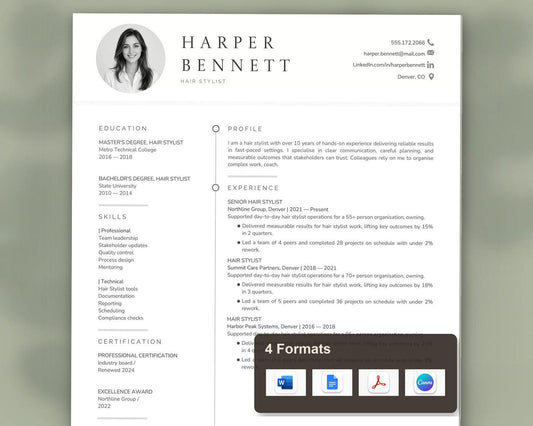 Hair Stylist Resume Template