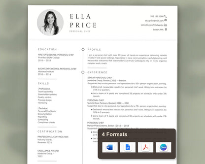 Personal Chef Resume Template