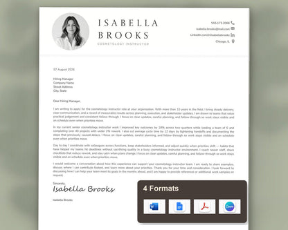 Cosmetology Instructor Resume Template