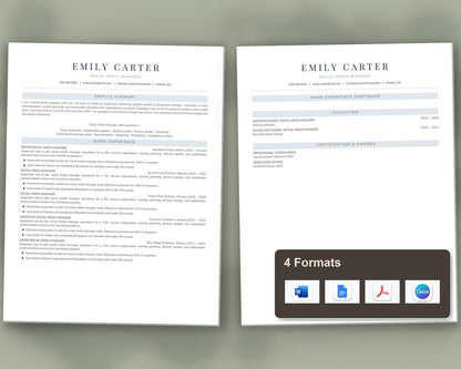 Social Media Manager Resume Template